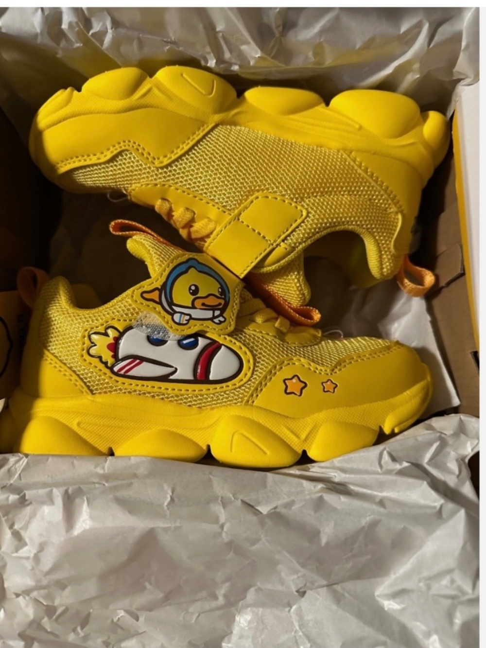 B Duck 12 US Kids Colorful Duck Sneakers Yellow